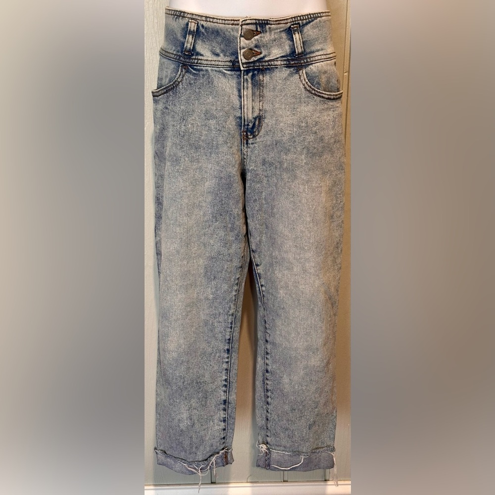 SO Light Wash High Rise Mom Jeans